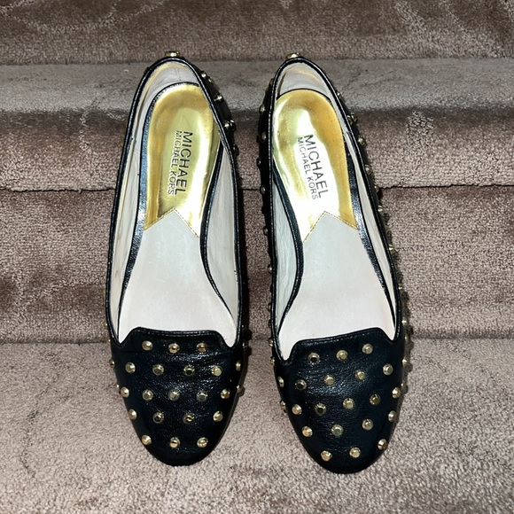 Michael Kors Aliee Black Studded Flat - Picture 3 of 6